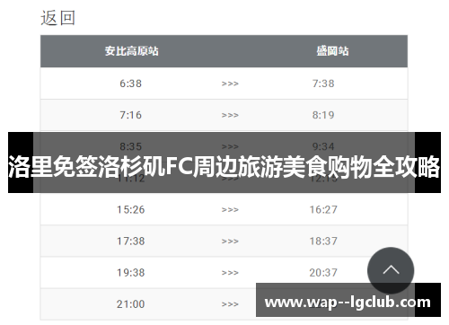 洛里免签洛杉矶FC周边旅游美食购物全攻略 洛里免签洛杉矶FC周边旅游美食购物全攻略